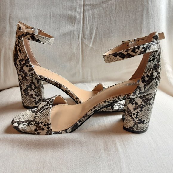 Nine West Block Heel Snakeskin Sandals | New! 7.5 - Picture 9 of 14